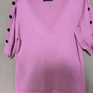 Karl Lagerfeld Pink V-Neck Sweater